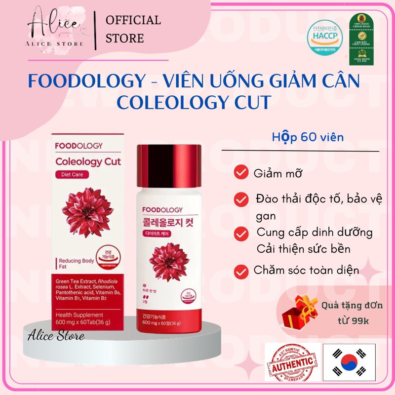 Viên Uống Giảm Cân FOODOLOGY Coleology Cut Diet Care 600mg Hàn Quốc