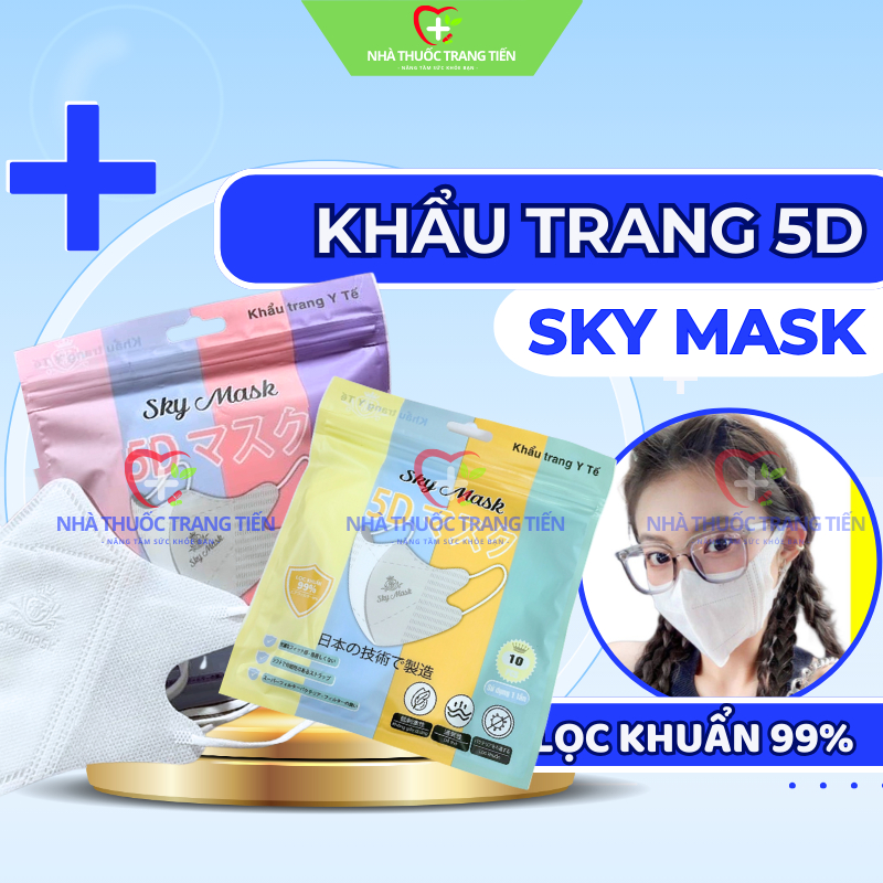 Khẩu trang y tế 5D Sky Mask - Bảo vệ sức khỏe, Kháng Khuẩn Lọc Bụi 99%