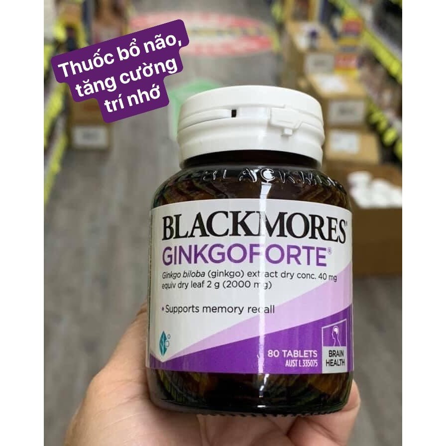 ( Lọ 80 Viên ) Viên Uống Hỗ Trợ Tăng Cường Trí Nhớ Blackmores GinkgoForte Úc ( Ginkgo Forte 80 viên)