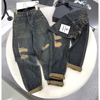Quần Jeans Baggy Rách Nhiều Lưng Thun Chất Jeans Quảng Châu