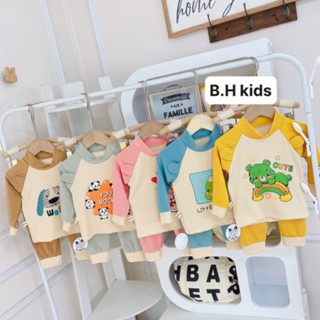  Bộ quần áo trẻ em len gân len tăm cổ lọ len dài tay hình  mặt gấu ho bé 