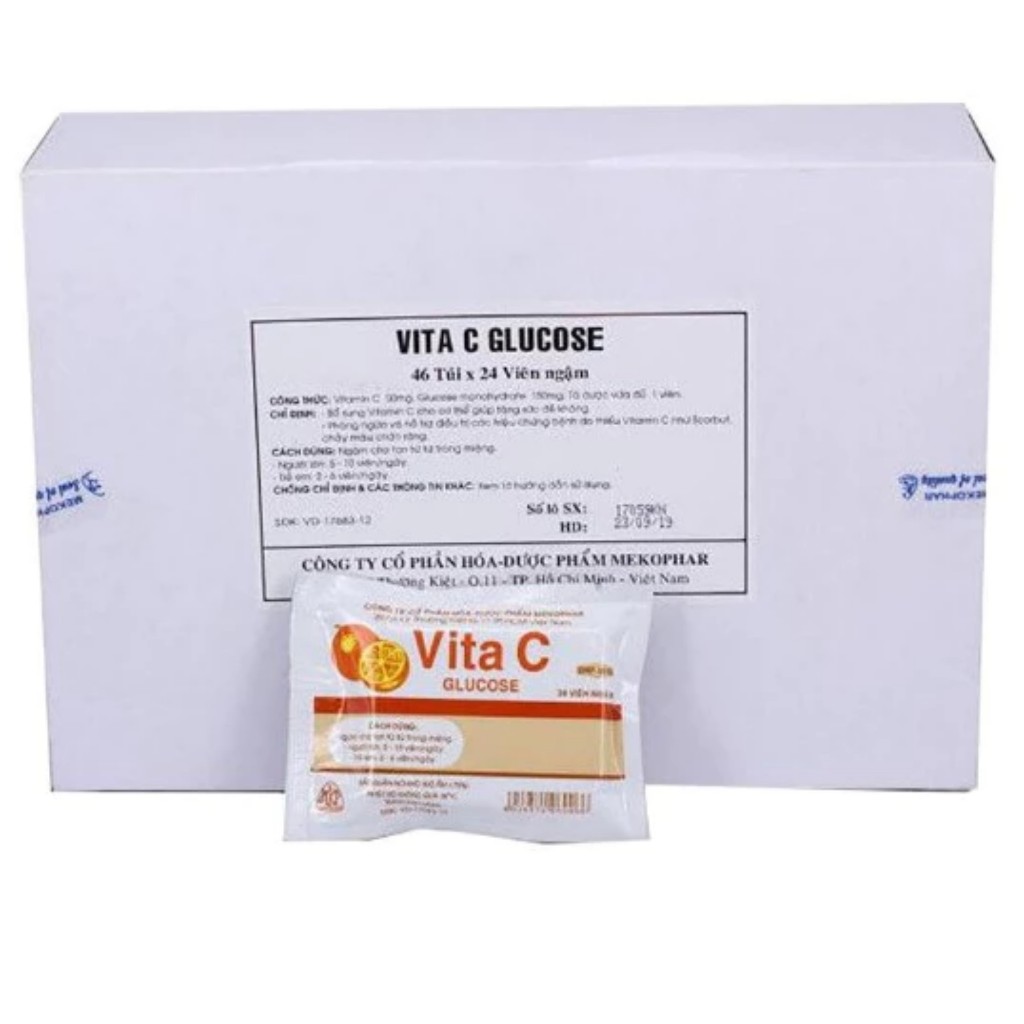 KẸO CAM VITAMIN C (gói 24 viên) bổ sung vitamin C, tăng đề kháng cho bé