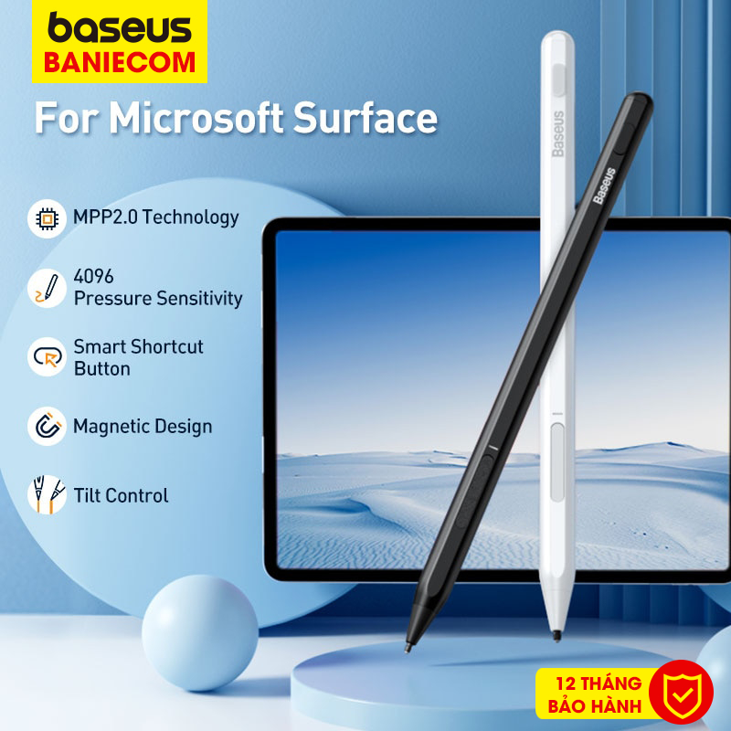 Bút cảm ứng Baseus Pen Smooth Writing Series Stylus for Microsoft Surface BS-PS018 Black/White - BANIECOM