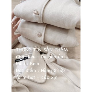ÁO DẠ LEN ÉP TAY BỒNG CÚC ĐỒNG