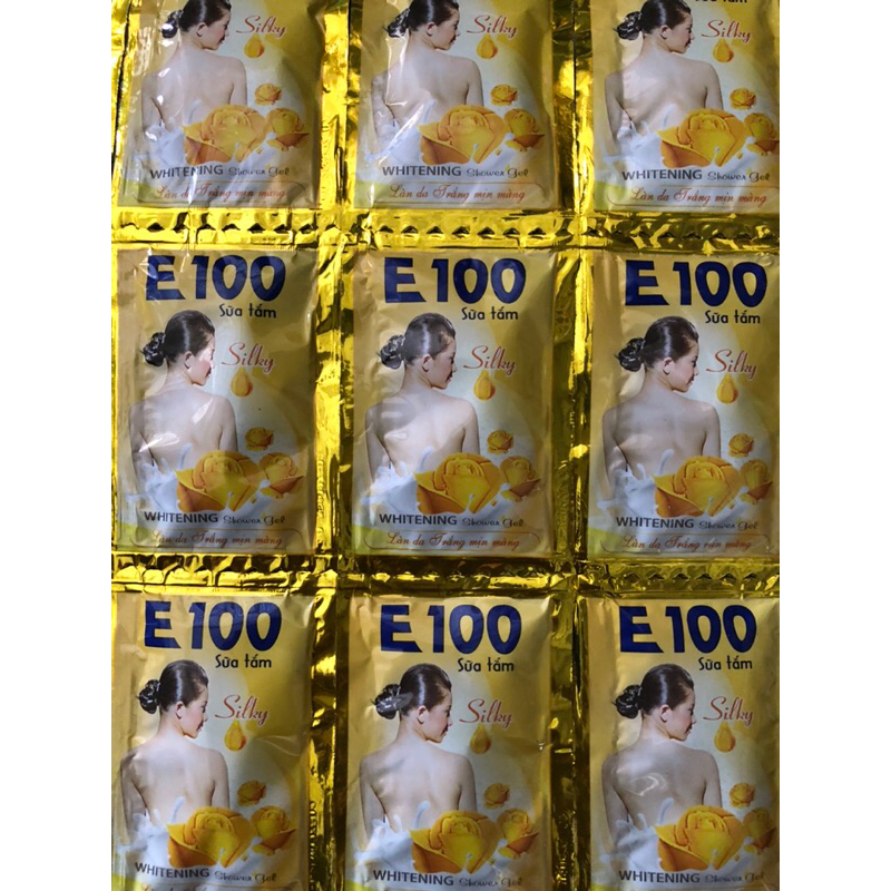 Sữa tắm trắng da E100 dây 12 gói