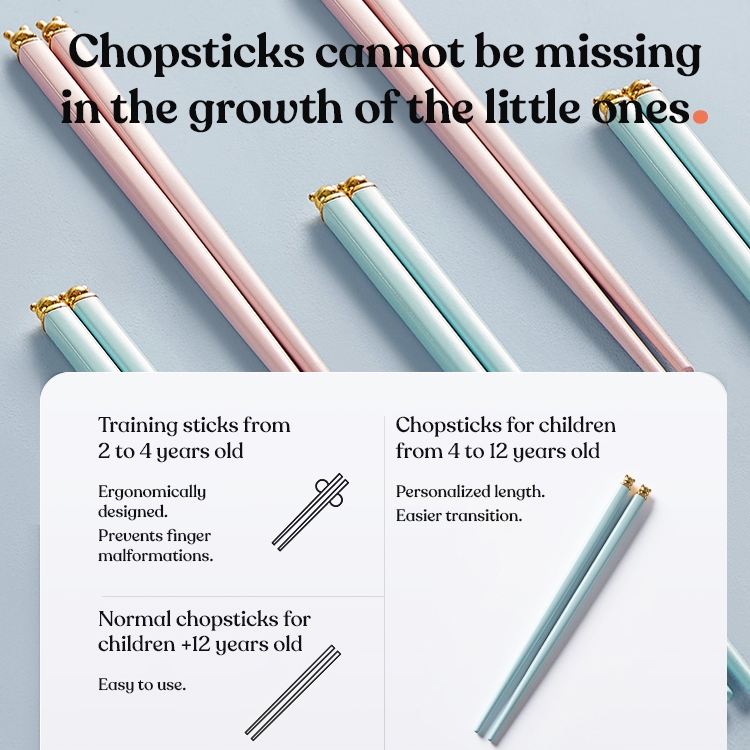 Đũa tập ăn cho trẻ em KUB 99% kháng khuẩn dành cho trẻ em từ 4 đến 12 tuổi dài 18cm làm bằng chất liệu PET