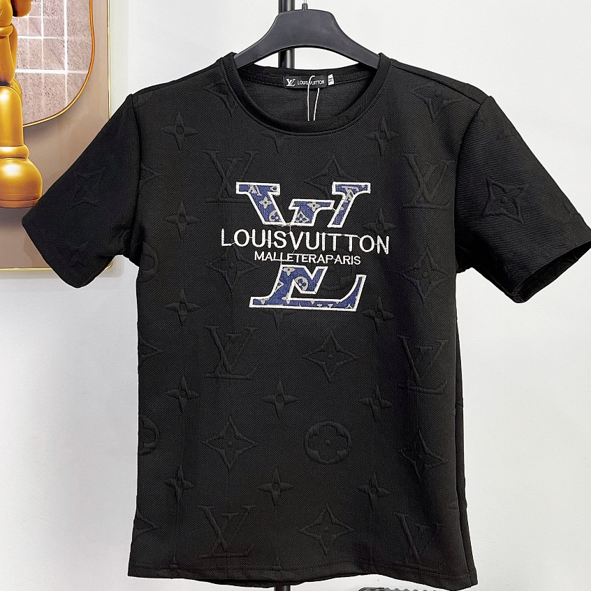 Áo thun nam cổ tròn Áo phông nam chữ nổi thêu mịn đẹp