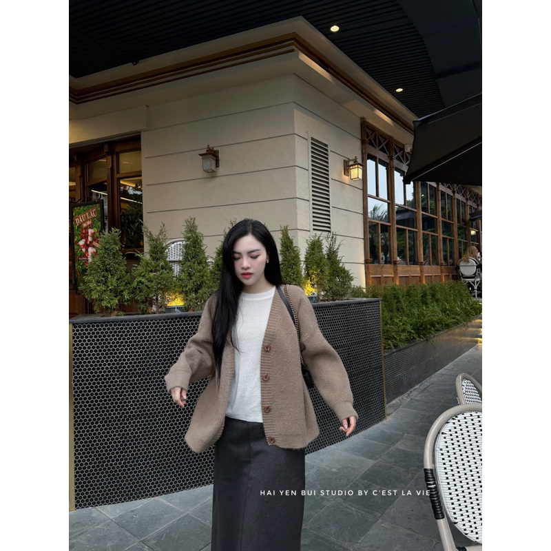 Áo len cadigan trơn C'est lavie