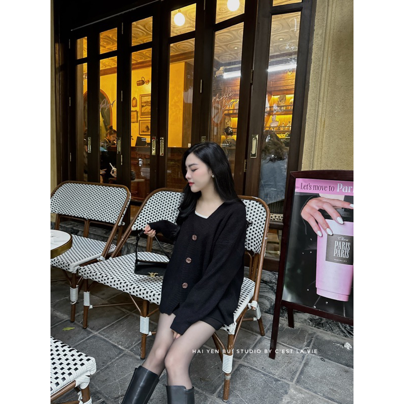 Áo len cadigan trơn C'est lavie