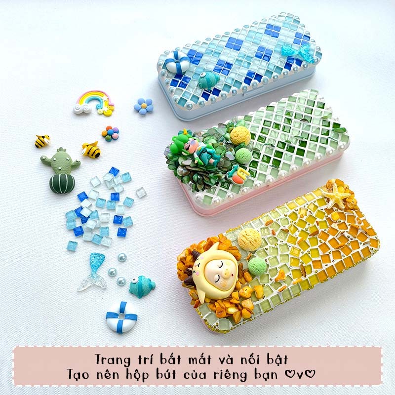 Set DIY trang trí lót ly mosaic Họa tiết sẵn