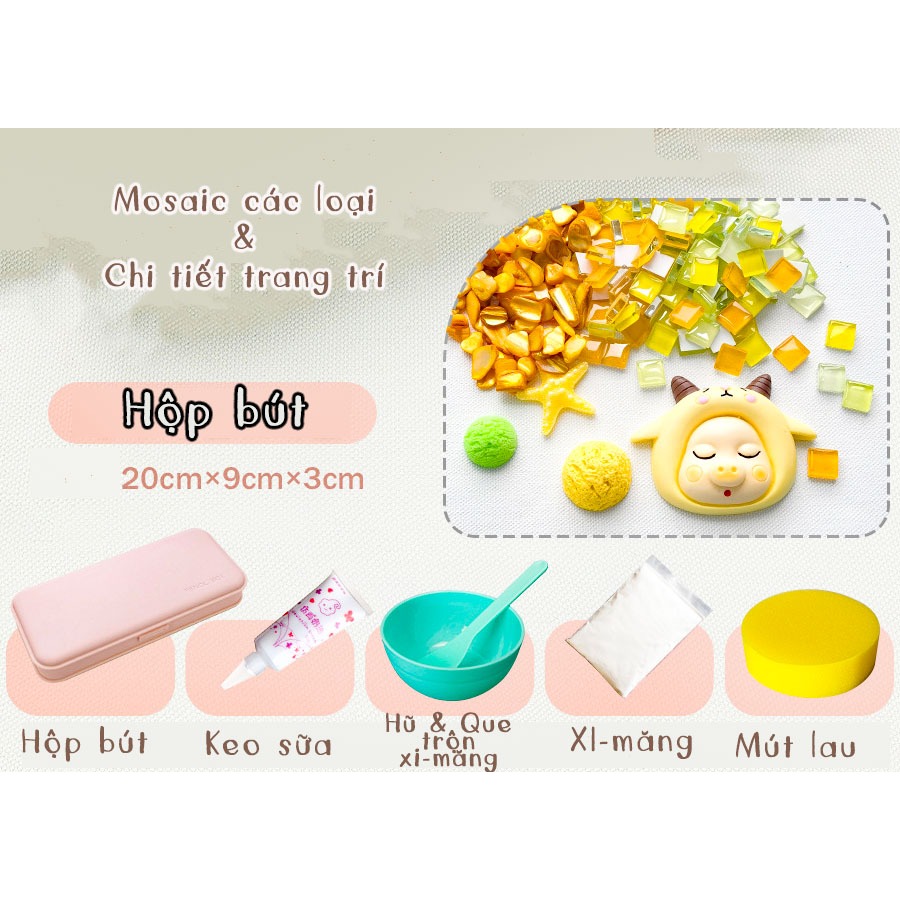 Set DIY trang trí lót ly mosaic Họa tiết sẵn