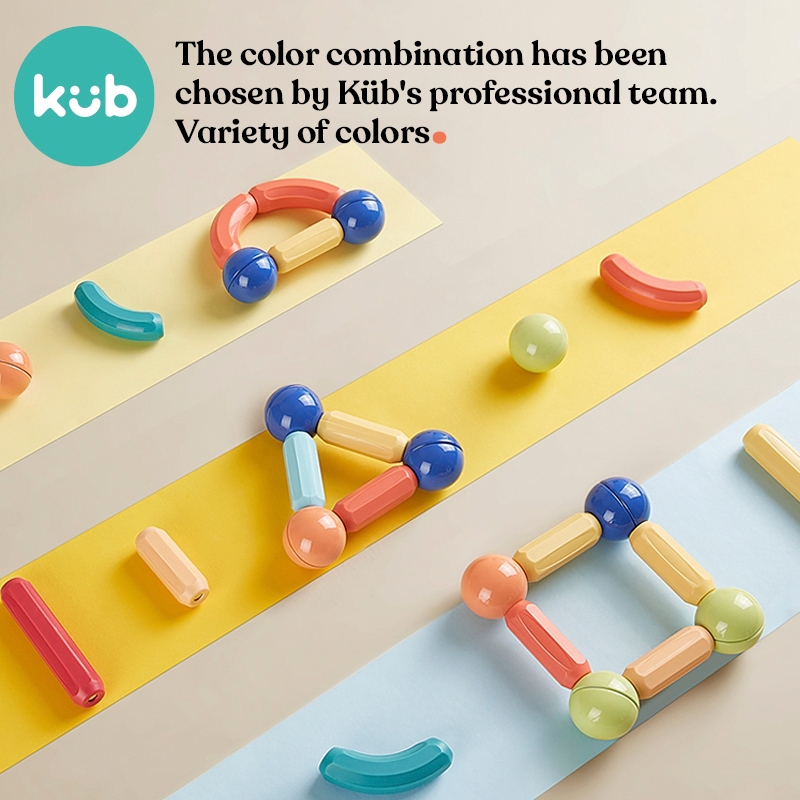 Bộ đồ chơi xây dựng bằng thanh và bóng từ tính Kub Creative Magnetic