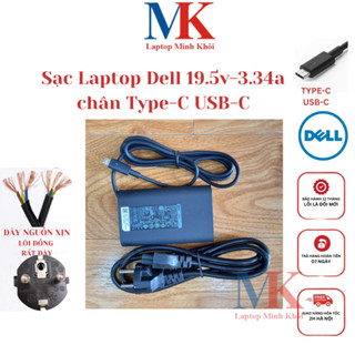 Sạc Laptop Dell 19.5v-3.34a chân Type C (65w) dùng cho XPS 13 9360 9365 9370 9333 9380 ZIN(LOGO DELL) LAPTOPMINHKHOI