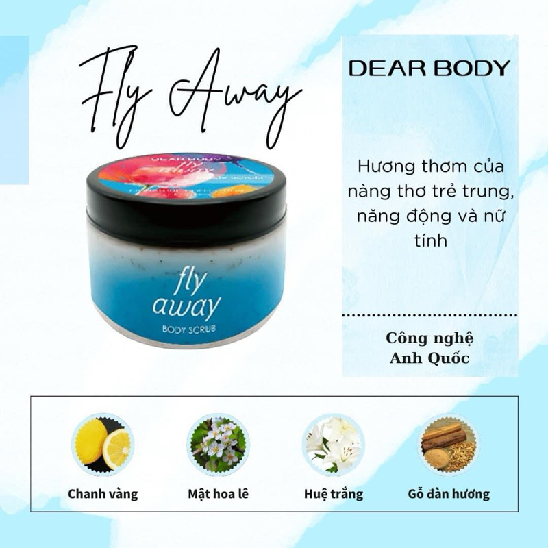 TẨY TẾ BÀO CHẾT TOÀN THÂN DEAR BODY - BODY SCRUB 350g - SẠCH HẾT CHẤT SỪNG TRÊN DA - LẤY ĐI LỚP BỤI NẰM SÂU LỖ CHÂN LÔNG