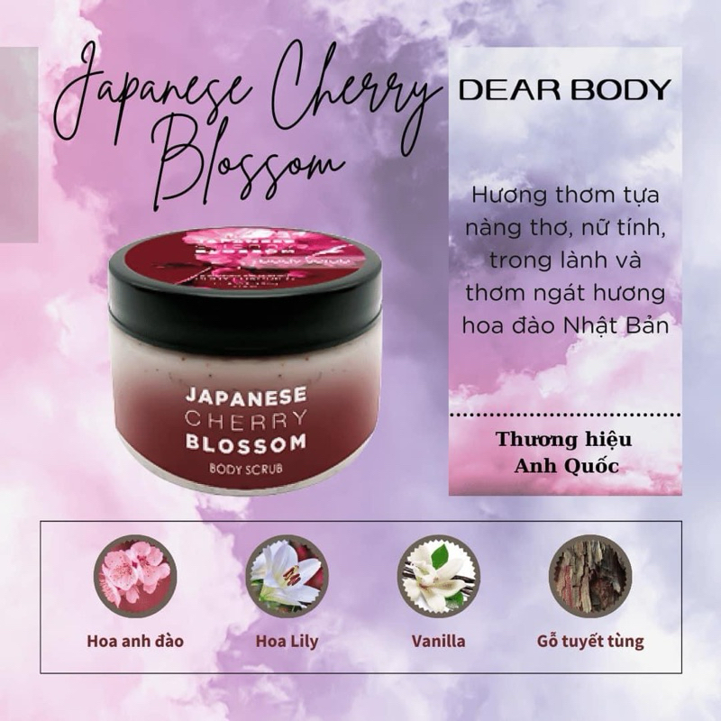 TẨY TẾ BÀO CHẾT TOÀN THÂN DEAR BODY - BODY SCRUB 350g - SẠCH HẾT CHẤT SỪNG TRÊN DA - LẤY ĐI LỚP BỤI NẰM SÂU LỖ CHÂN LÔNG