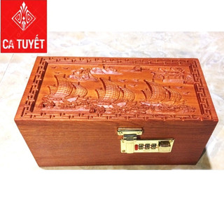 Hộp đựng CON DẤU CÔNG TY, đựng trang sức GỖ HƯƠNG chạm THUẬN BUỒM XUÔI GIÓ CỰC ĐẸP ( LOẠI TO- ẢNH THẬT 100%)