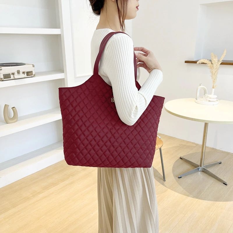 Túi Tote Nữ Đeo Vai Trần Trám Vải Dù, Túi Xách Nữ Công Sở Size 44cm