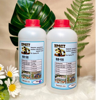 Bộ 5-10 KG Nhựa Epoxy Resin 02 Hàn Quốc nhanh khô, độ bóng cao chuyên đổ mặt bàn, vẽ cá 3D, tiểu cảnh, sa bàn..