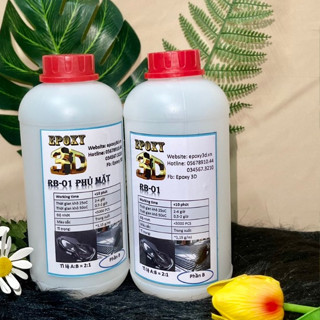  Bộ 1-2 KG Keo Epoxy Resin 01 Hàn Quốc Thoát bọt tốt bóng cao chuyên dùng làm nón cacbon phủ sợi fiber cần câu cá. 