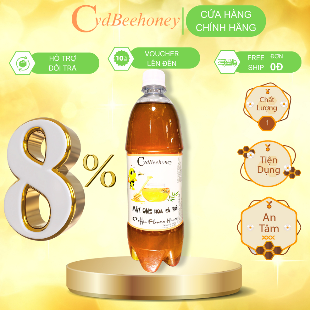 Mật ong Hoa Cafe Nguyên Chất, Tăng Đề Kháng, Phục Hồi Sức Khỏe, Đẹp Da Cho Người Già, Trẻ Em, Nam, Nữ CVDBEEHONEY 1400g