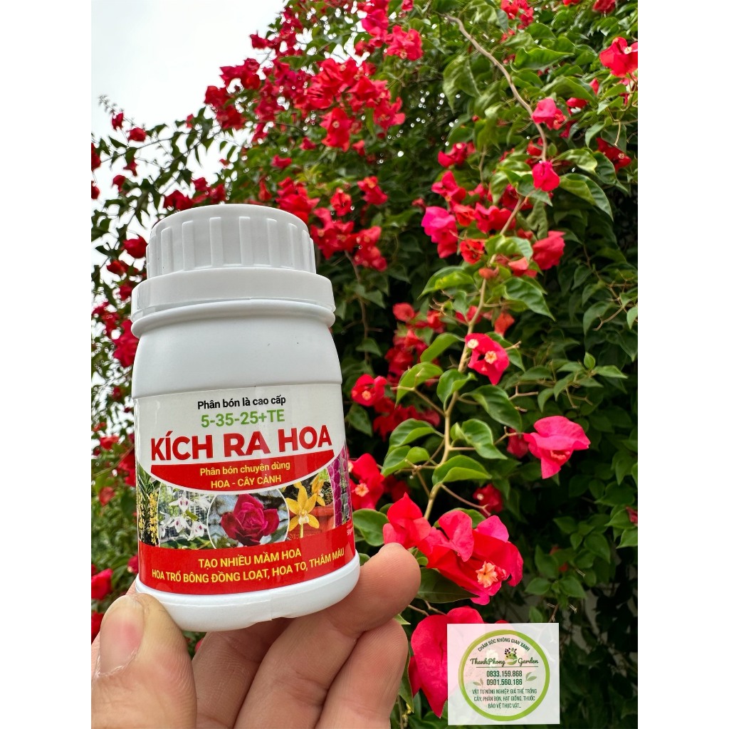 Kích cây ra hoa lọ 50gram, kích hoa phân hóa mầm hoa dùng cho hoa lan, hoa hồng và cây cảnh