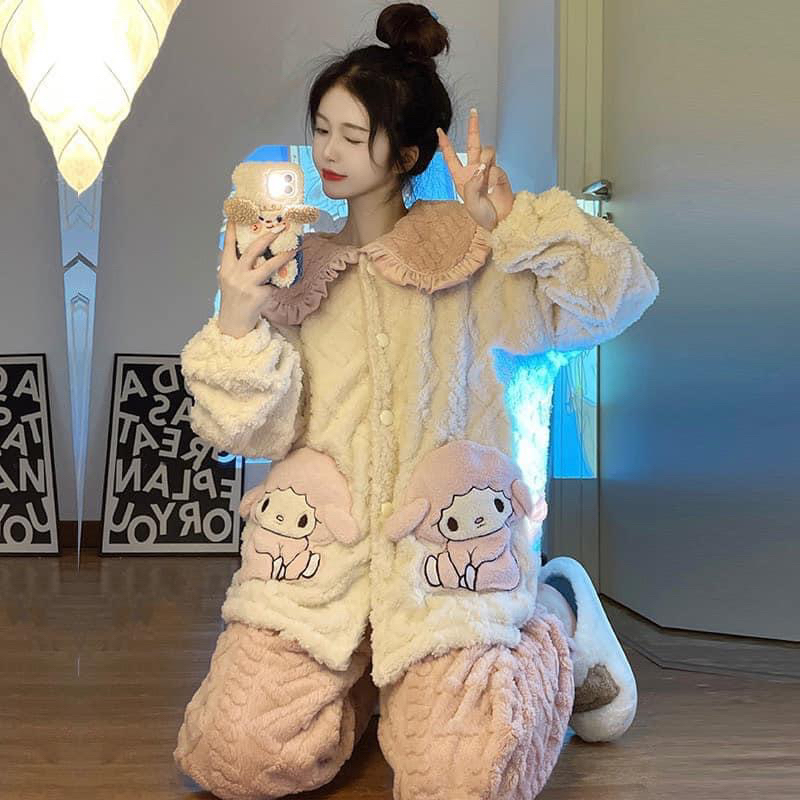 BỘ NGỦ LÔNG CỪU SAN HÔ TÚI HÌNH MELODY