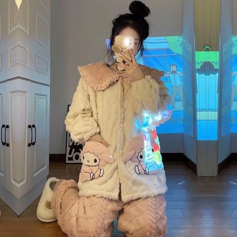 BỘ NGỦ LÔNG CỪU SAN HÔ TÚI HÌNH MELODY