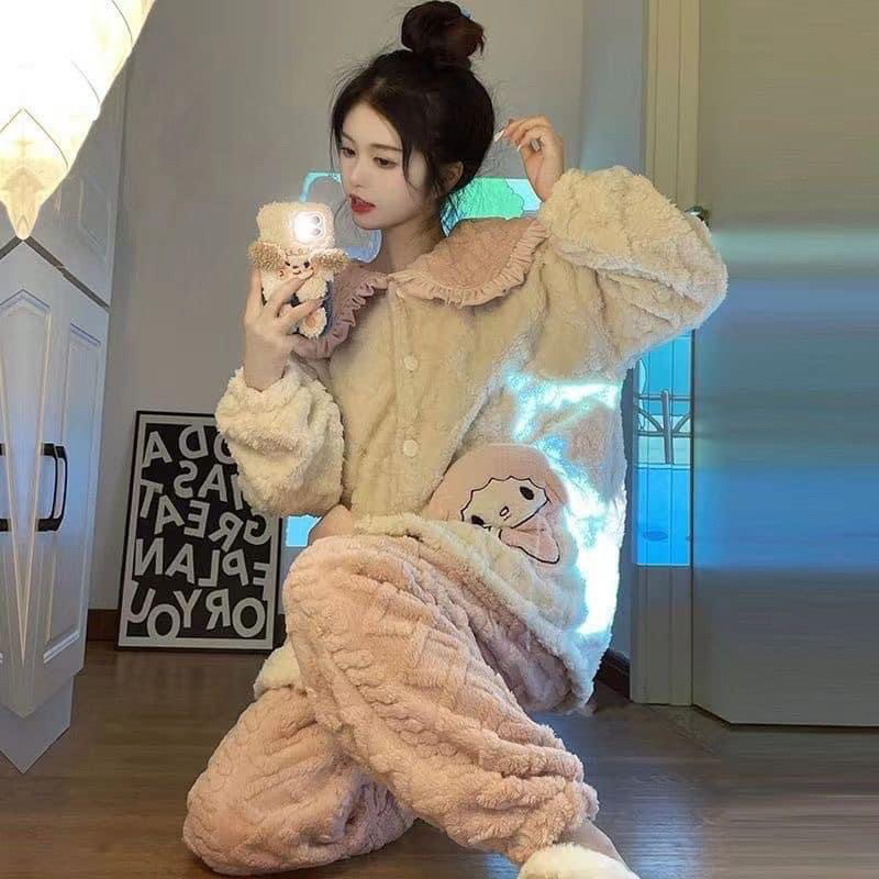 BỘ NGỦ LÔNG CỪU SAN HÔ TÚI HÌNH MELODY