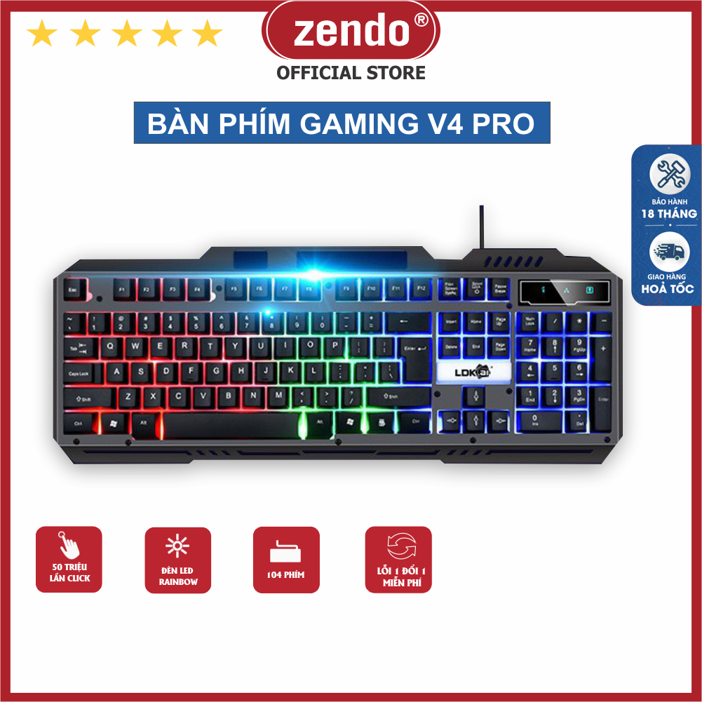 Bàn phím chơi game Yindiao V4 - Bàn phím gaming chống nước LED RGB