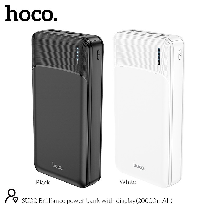 Pin sạc dự phòng 20000mAh Hoco SU02 đèn báo pin, 2 cổng ra, tích điện - Chính hãng TECHHIGH