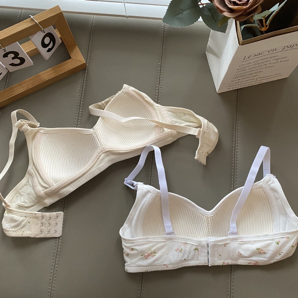 Áo Ngực Không Gọng Mút Mỏng H&L BOUTIQUE Áo Lót Nữ Cotton Đũi 3 Nấc Cài Chắc Chắn AMYBRA A343