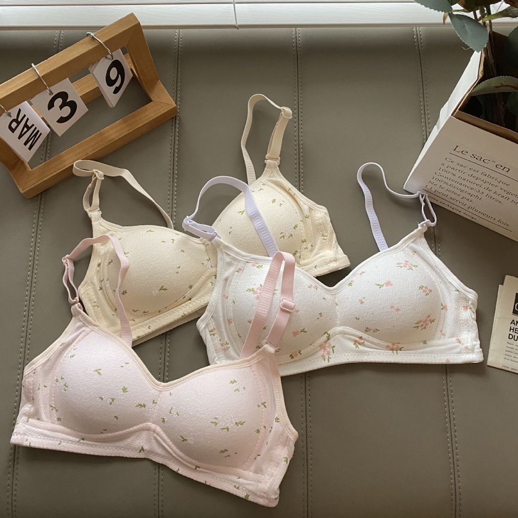 Áo Ngực Không Gọng Mút Mỏng H&L BOUTIQUE Áo Lót Nữ Cotton Đũi 3 Nấc Cài Chắc Chắn AMYBRA A343