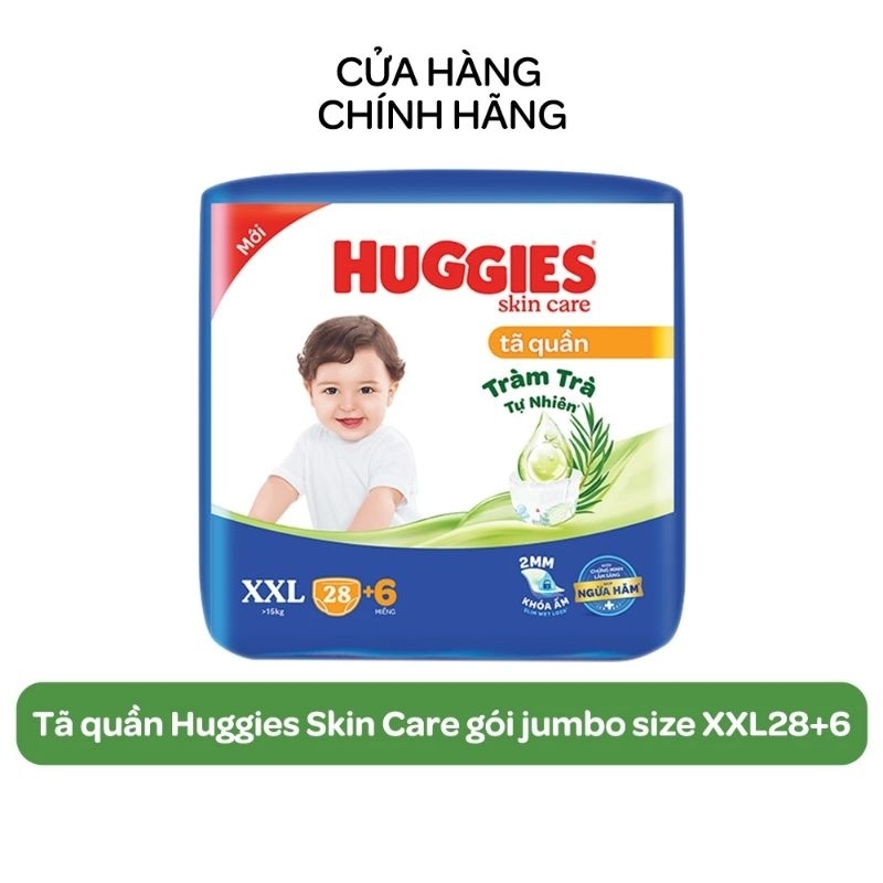 Tã quần Huggies Skincare XL32+6/ XXL28+6/XXXL22+6