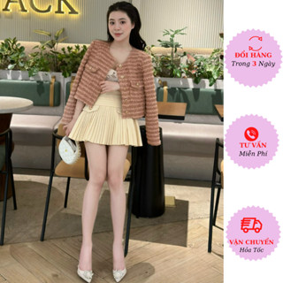 áo khoác dạ tweed hồngnữ dáng ngắn tiểu thư mùa đông kiểu dáng hàn quốc tiểu thư lyly shop