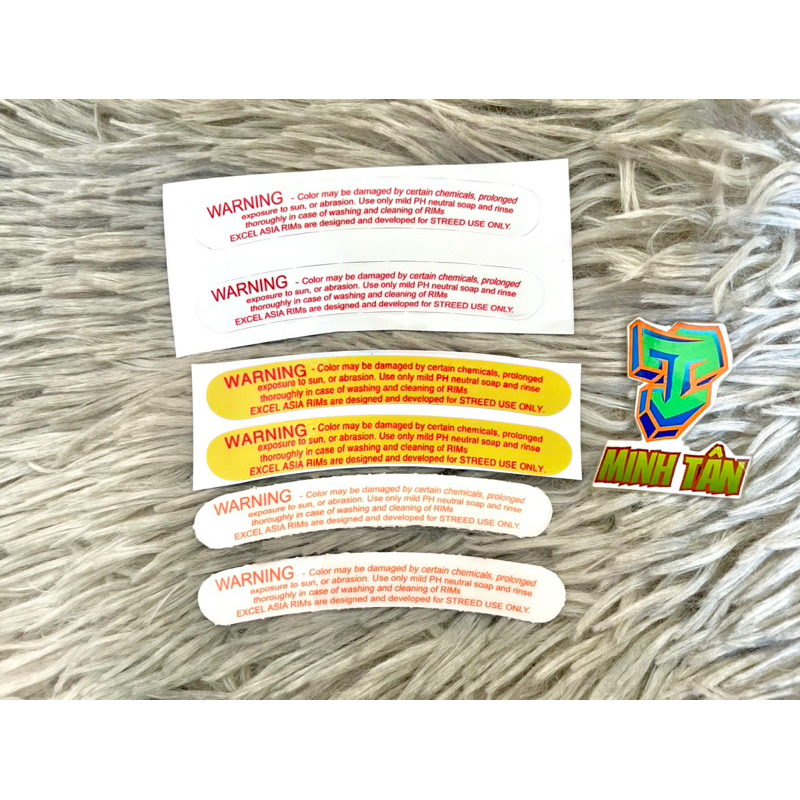 Bộ 2 tem Warning dán niềng xe