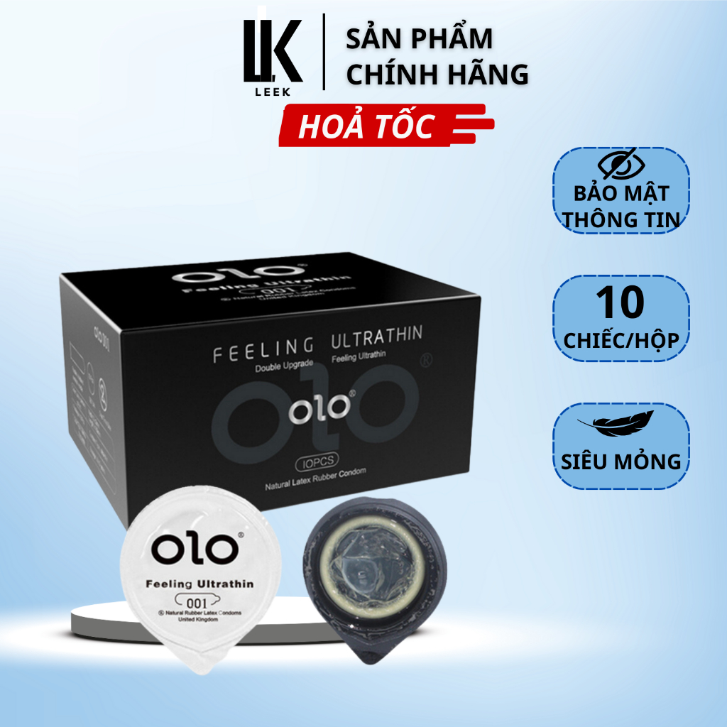 Bao cao su olo kéo dài thời gian quan hệ siêu mỏng bcs hộp 10 chiếc