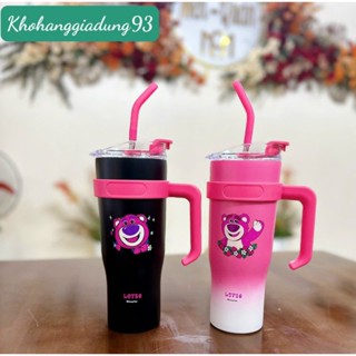  Bình Nước Giữ Nhiệt Gấu Dâu Lotso Inox 304 Dễ Thương 1200ml - Ly Giữ Nhiệt Americano Inox 304 Cao Cấp,Cốc Uống Nước 