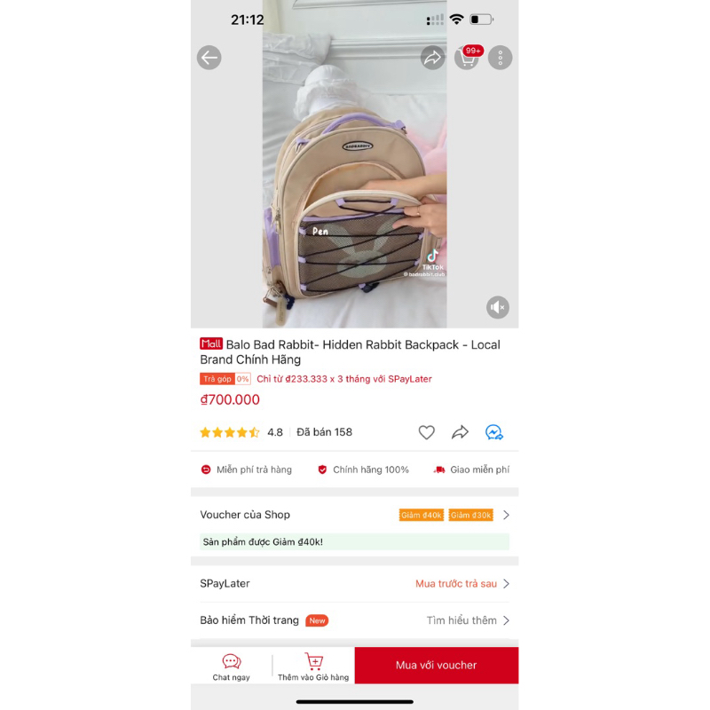 Thanh lý balo Bad Rabbit