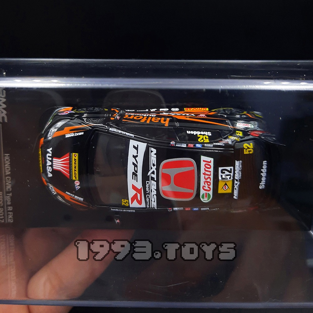 Xe mô hình tỉ lệ 1:64 Tarmac Works - Honda Civic Type R Fk2 BTCC 2017