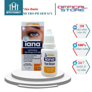  Dung dịch nhỏ mắt Iana-Nước mắt nhân tạo-Giúp giảm khô mắt mỏi mắt đỏ mắt-Nhập khẩu Anh Quốc-Dung tích 10ml 