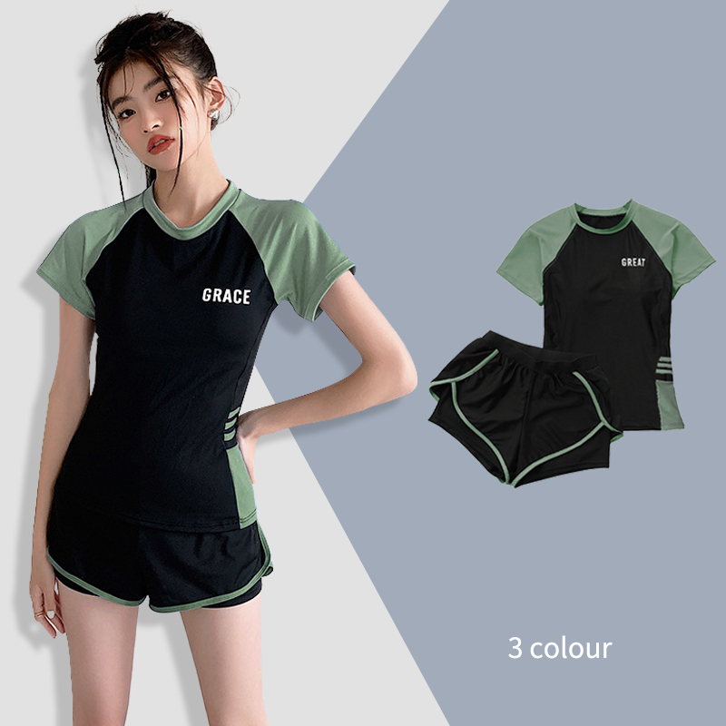 Đồ bơi Bikini nữ LUHAZO kín đáo Đùi 2022 ngắn Tay đi biển 2 mảnh bigsize du lịch Đẹp Co Giãn 9010 D9t3 | BigBuy360 - bigbuy360.vn