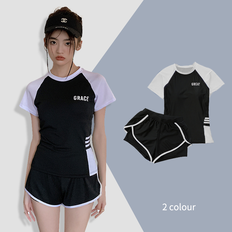Đồ bơi Bikini nữ LUHAZO kín đáo Đùi 2022 ngắn Tay đi biển 2 mảnh bigsize du lịch Đẹp Co Giãn 9010 D9t3 | BigBuy360 - bigbuy360.vn