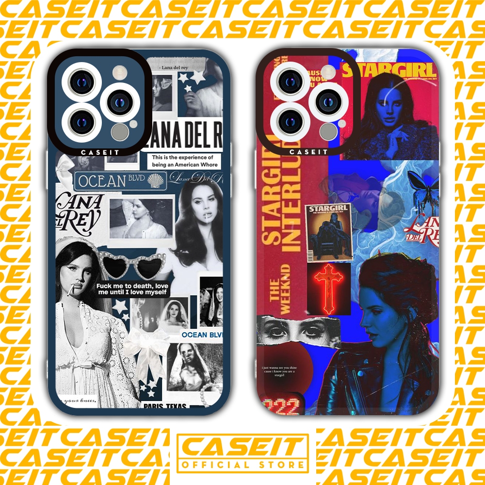 Ốp lưng iphone cạnh vuông Caseit Lana Del Rey collage aesthetic art x/11/12/13/14/pro/max/plus/promax