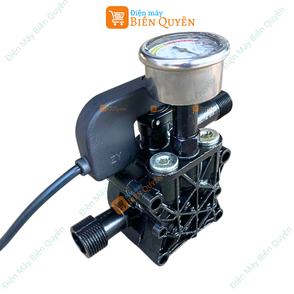 Bộ đầu bơm máy rửa xe mini có kèm rơ le điện, máy xịt rửa xe gia đình bảo hành 12 tháng