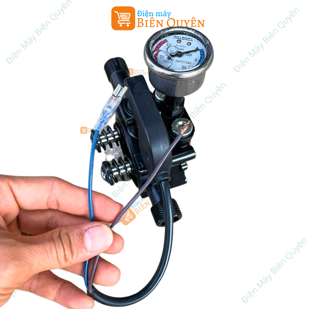 Bộ đầu bơm máy rửa xe mini có kèm rơ le điện, máy xịt rửa xe gia đình bảo hành 12 tháng