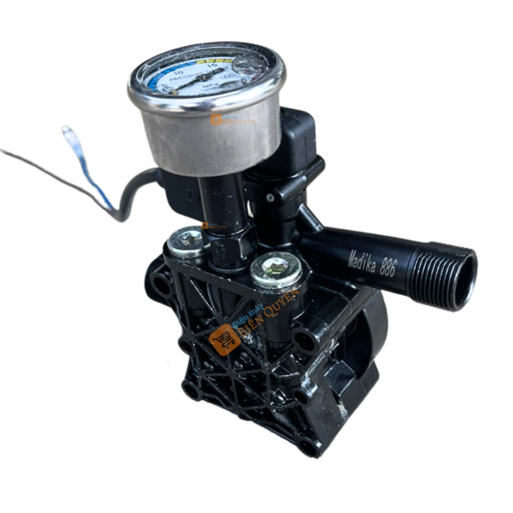 Bộ đầu bơm máy rửa xe mini có kèm rơ le điện, máy xịt rửa xe gia đình bảo hành 12 tháng