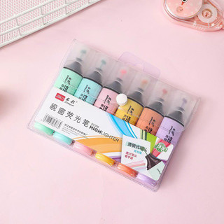  Bút Highlight pastel set 6 Bút nhớ màu pastelthana dẹt màu dịu bảo vệ mắt 