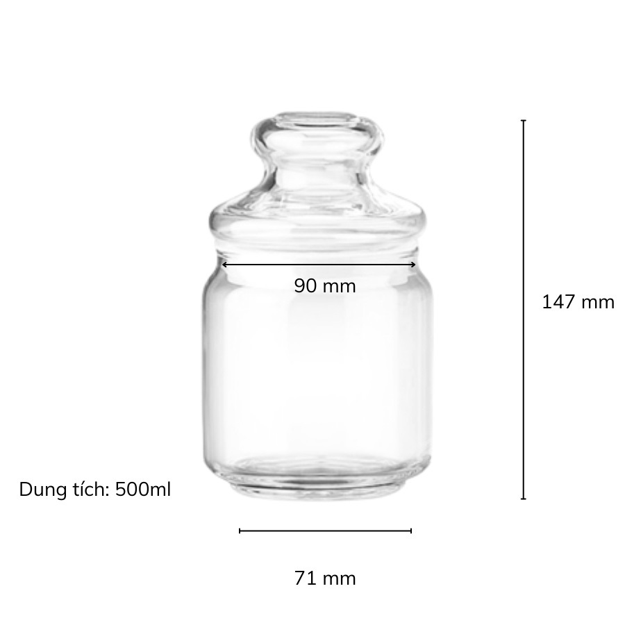 Hũ thuỷ tinh 500ml