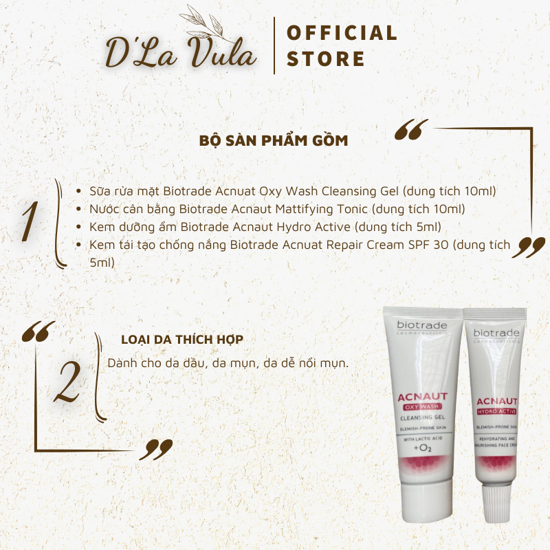 Bộ giảm mụn Biotrade Acnaut Mini 4 sản phẩm