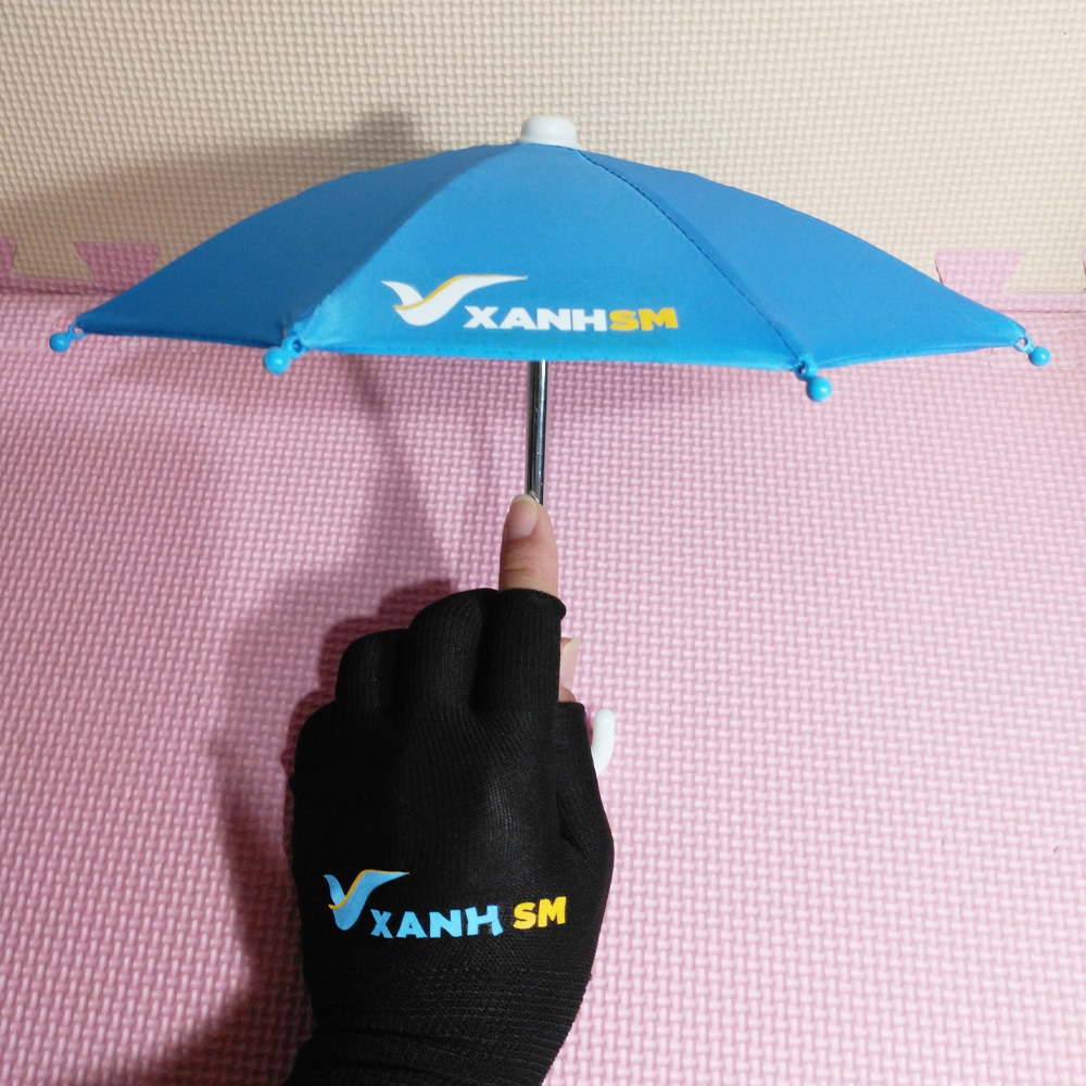 Dù Che Điện Thoại Xanh SM - Che Nắng Mưa Tiện Lợi